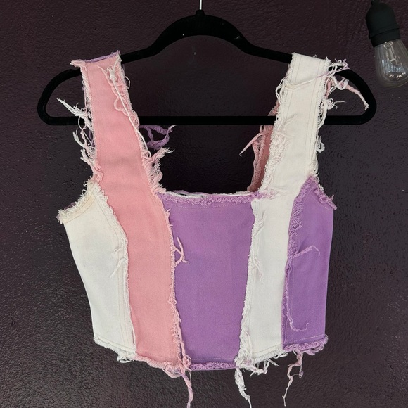 Jaded London patchwork denim corset top - Picture 3 of 6